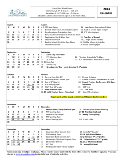 MVCS 2014-15 Academic Calendar
