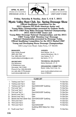 Prize List - Mystic Valley Hunt Club, Inc.
