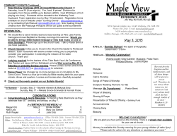 May 3, 2015 - Maple View Mennonite Church