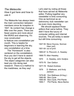 The Meteorite - Mahoning Valley Astronomical Society