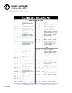 Academic Calendar Fall 2015
