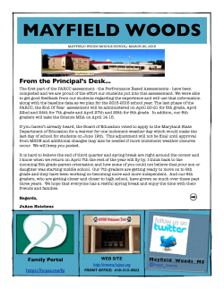 March 20th Newsletter - Mayfield Woods Middle School