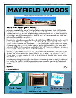 May 22nd Newsletter - Mayfield Woods Middle School