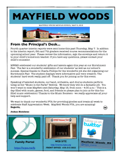 May 8th Newsletter - Mayfield Woods Middle School