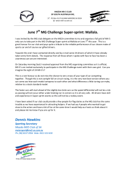 June 7 MG Challenge Super-sprint: Mallala. Dennis Hawkins