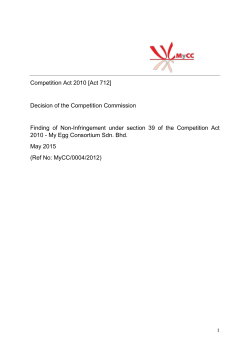 Competition Act 2010 [Act 712] Decision of the Competition