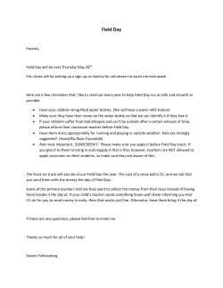 Field Day Letter To Parents