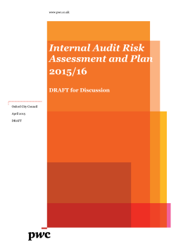Internal Audit Risk Assessment and Plan 2015/16