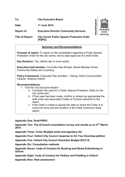 City Centre Public Spaces Protection Order (PSPO) PDF 385 KB
