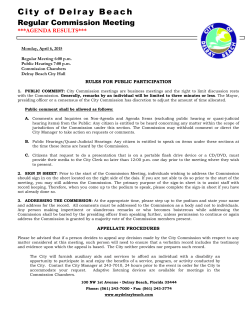 Agenda Results - City of Delray Beach