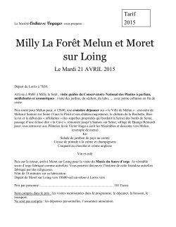 Milly La ForÃªt Melun et Moret sur Loing