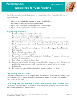 Guidelines for Cup Feeding