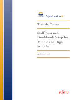 Staff View & Gradebook Setup â Middle & High Schools