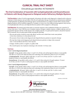 CLINICAL TRIAL FACT SHEET - International Myeloma Foundation