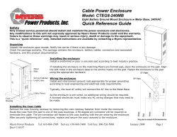 Quick Reference Guide - Myers Power Products