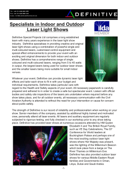 Specialists in Indoor and Outdoor Laser Light Shows