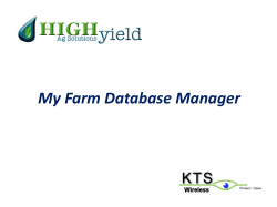 My Farm Database Manager - High Yield Ag Solutions