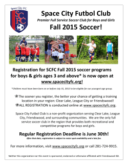 Space City Futbol Club Fall 2015 Soccer!