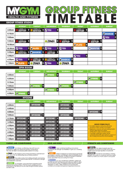 Timetable - MYGYM Health and Fitness