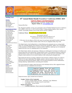 Call For Papers - Hindu Mandir Executives` Conference