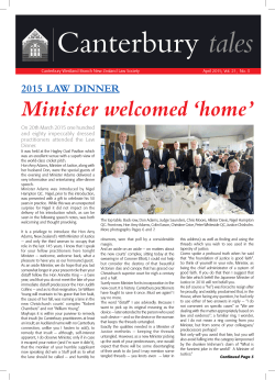 Minister welcomed `home` - My Law Society