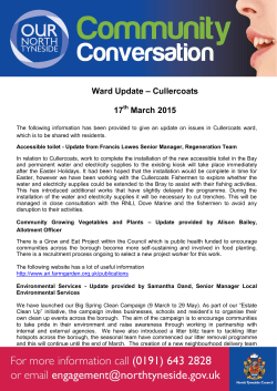 Notes Cullercoats 17 March 2015