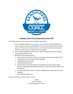 Sandpipers Beach Camp Registration Packet 2015