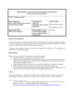 Admission Policy - myOTR