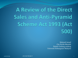 A review of the direct sales and anti-pyramid