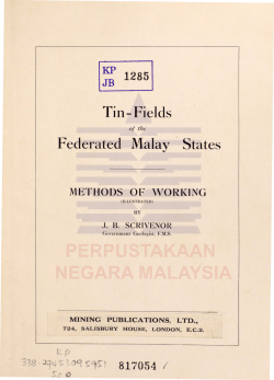 Tin-Fields of the federated Malay State : methods of working