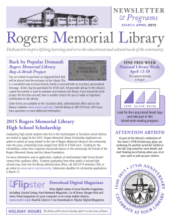 March/April 2015 - Rogers Memorial Library