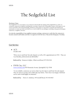 The Sedgefield List - Sedgefield Civic Association