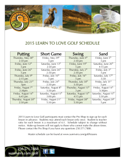 2015 LEARN TO LOVE GOLF SCHEDULE Putting