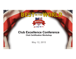 Club Development/Certification Workshop