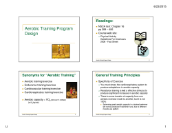 Aerobic Training Program Design