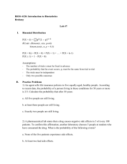 BIOS 4120: Introduction to Biostatistics Breheny Lab #7 I