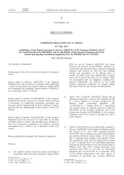 Commission Regulation (EU) No 389/2013 of 2 May 2013