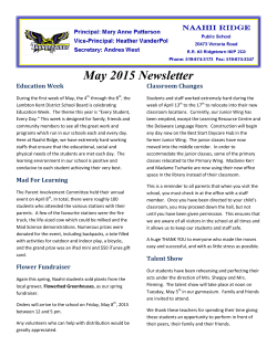 May Newsletter  - Naahii Ridge Public School