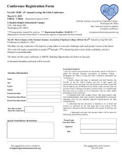 Conference Registration Form - National Alumnae Association of