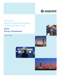 Notice of Annual General Meeting of Shareholders and 2015 Proxy