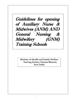 Guidelines for opening of Auxiliary Nurse & Midwives (ANM
