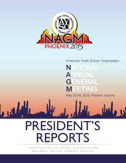 PRESIDENT`S REPORTS - NAGM 2015