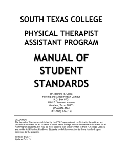 PTA Manual of Student Standards