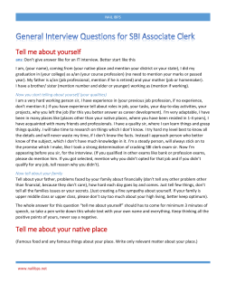 General interview questions for sbi associate clerk