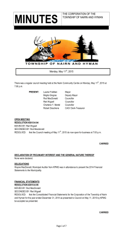 Council Minutes â May 11, 2015
