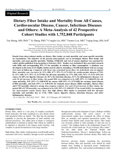 Dietary Fiber Intake and Mortality from All Causes, Cardiovascular