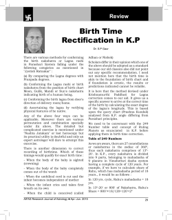 Birth Time Rectification in K.P