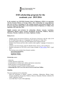 ESD scholarship program for the academic year 2015/2016