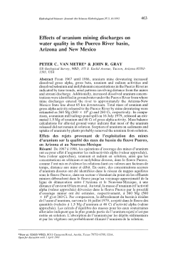 Effects of uranium mining discharges on water quality in the Puerco