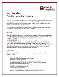 Internship Application PDF - National Latino Evangelical Coalition